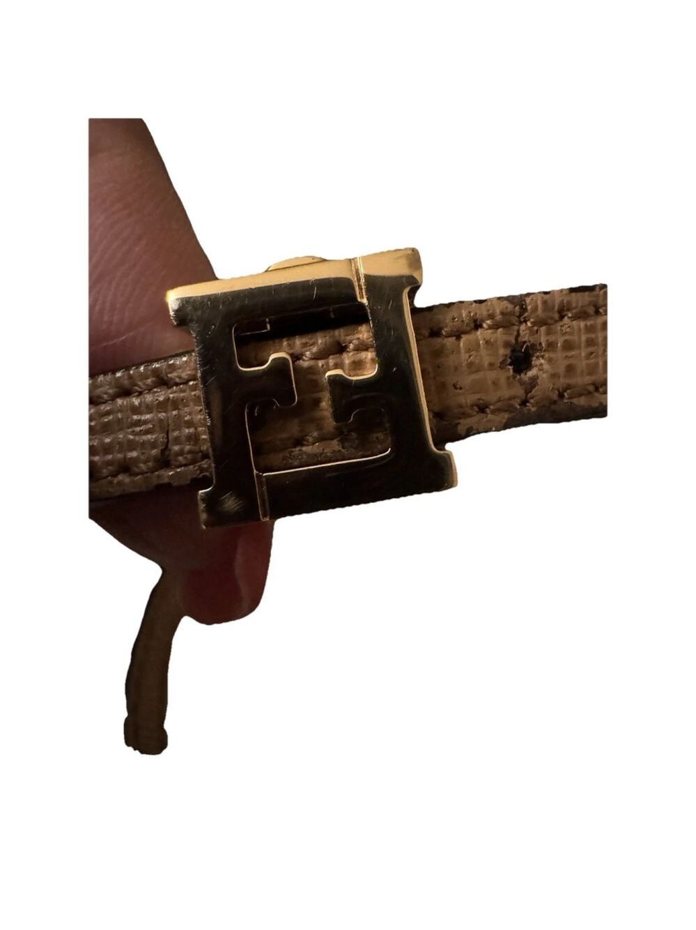 Fendi Reversible Leather Fendi Choker Necklace,bracelet 2 tone Black Cream COA - Picture 7 of 13